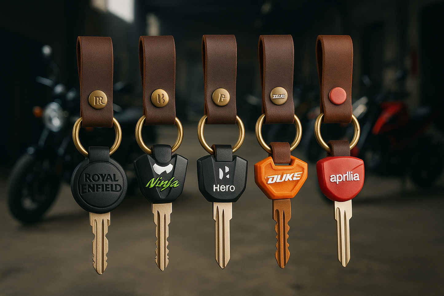 Vintage Style Leather Keychain with Secure Clasp