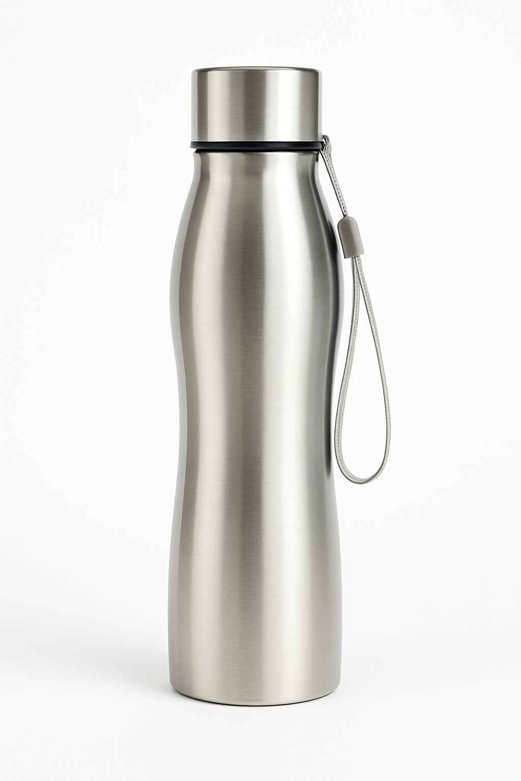 QyraMart™ Curved Stainless Steel Water Bottle | 1000ml | Leak-Proof & Travel Friendly