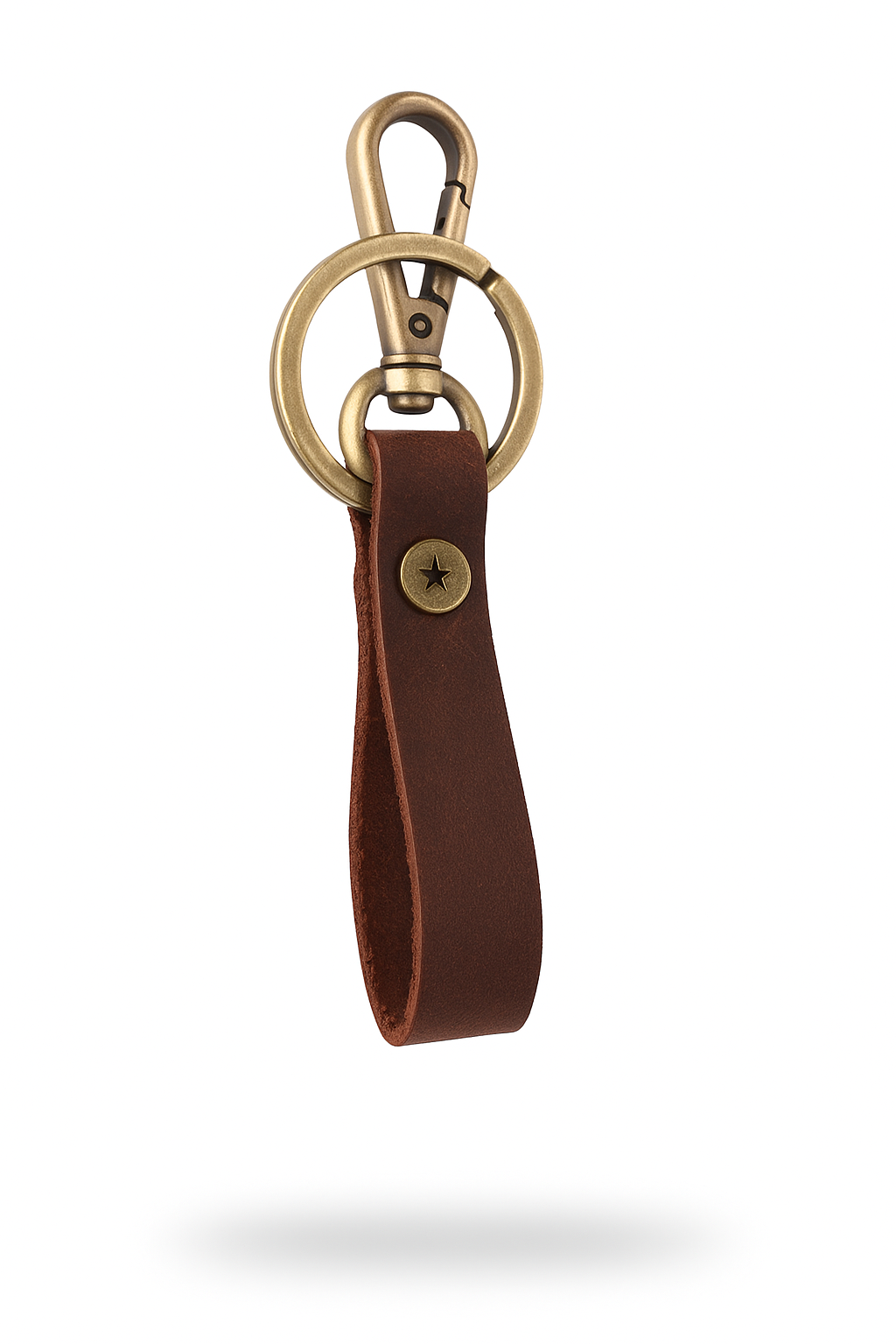 Vintage Style Leather Keychain with Secure Clasp