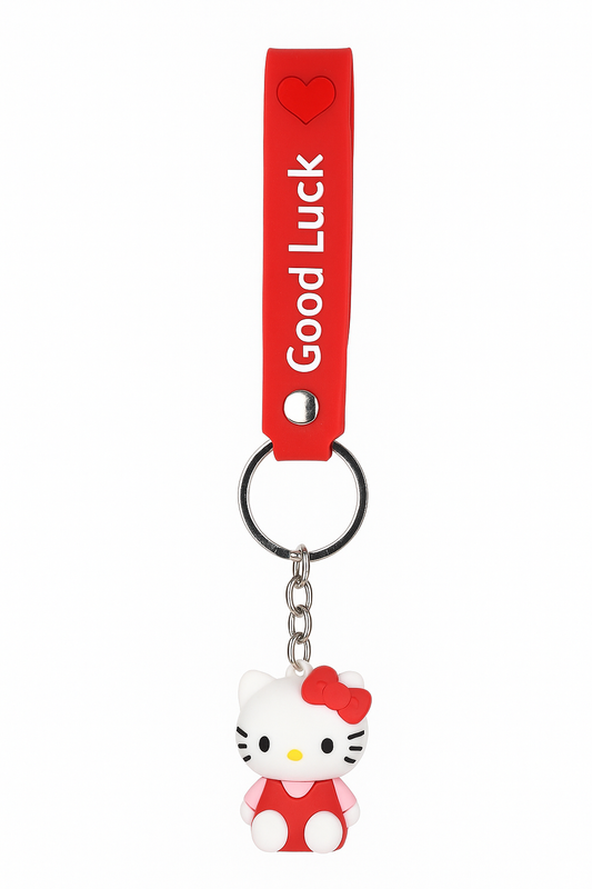 Cute Kitty Keychain | Soft Rubber Cartoon Key Ring for Kids, Girls & Gifts