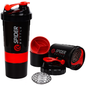 Spider Gym Protein Shaker Bottle | 500ml | Leak-Proof Mixer with 2 Storage Compartments