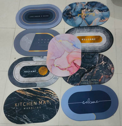 Set of 10 Marble Design Multipurpose Mats – Kitchen, Dining, Floor & Home Deco