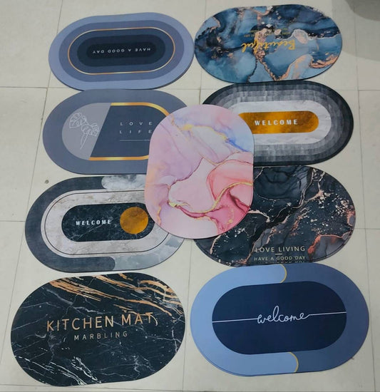 Set of 10 Marble Design Multipurpose Mats – Kitchen, Dining, Floor & Home Deco