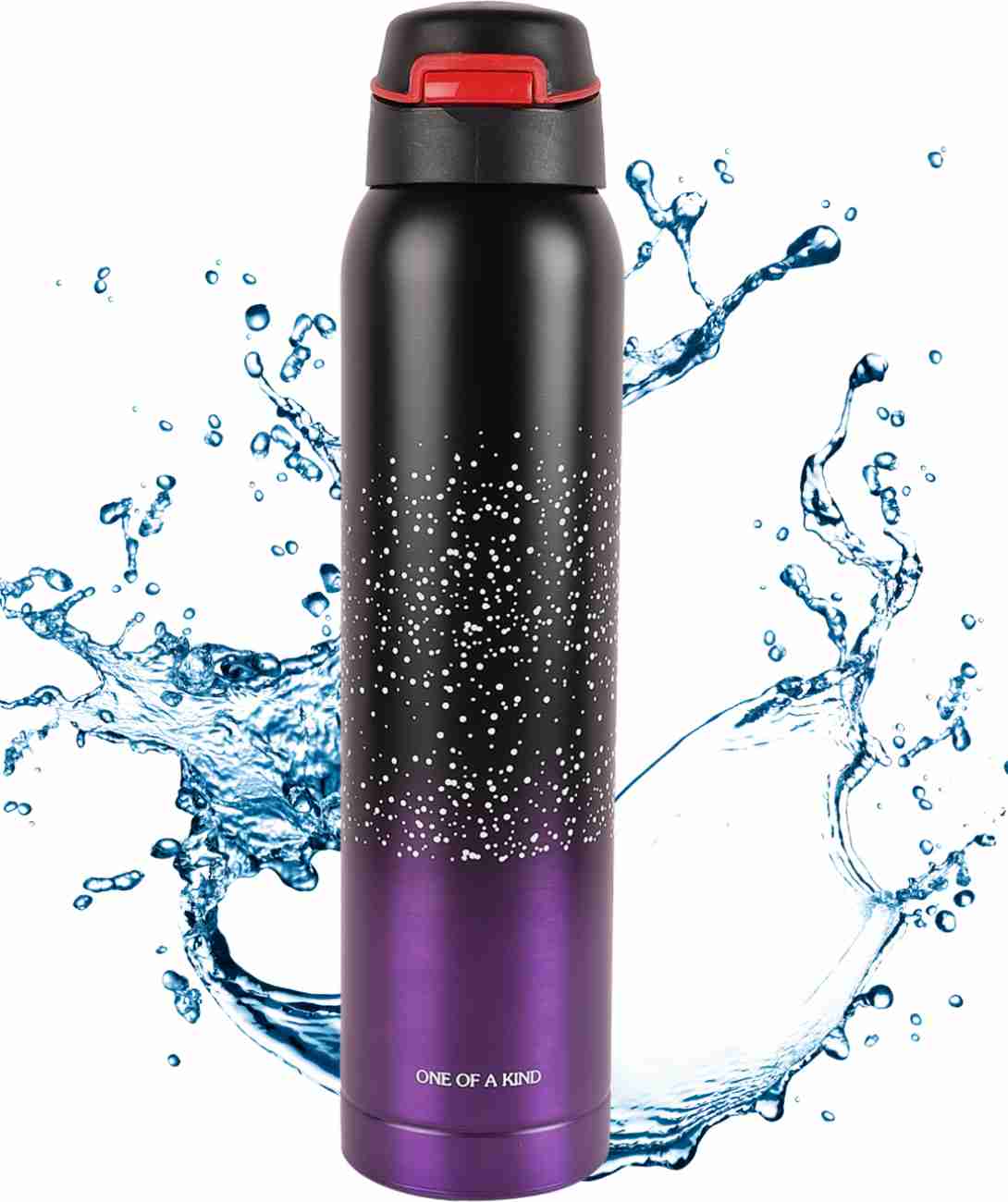 Hot & Cold Stainless Steel Water Bottle | 500ml | Dual Cap, Leak-Proof, with Straw & Carry Strap