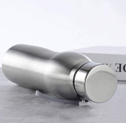 QyraMart™ Curved Stainless Steel Water Bottle | 1000ml | Leak-Proof & Travel Friendly