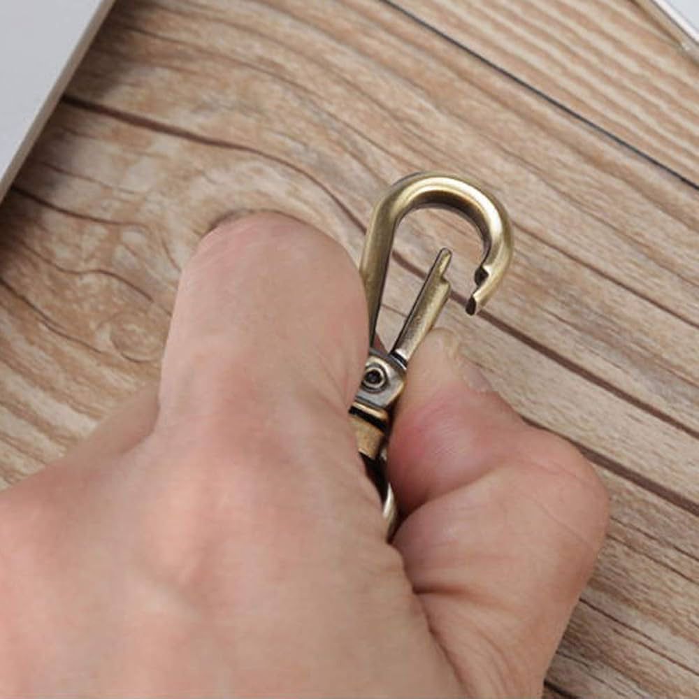 Vintage Style Leather Keychain with Secure Clasp