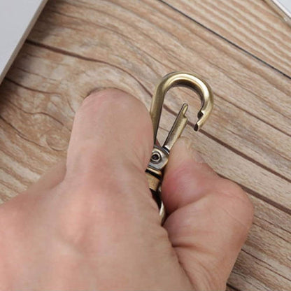 Vintage Style Leather Keychain with Secure Clasp