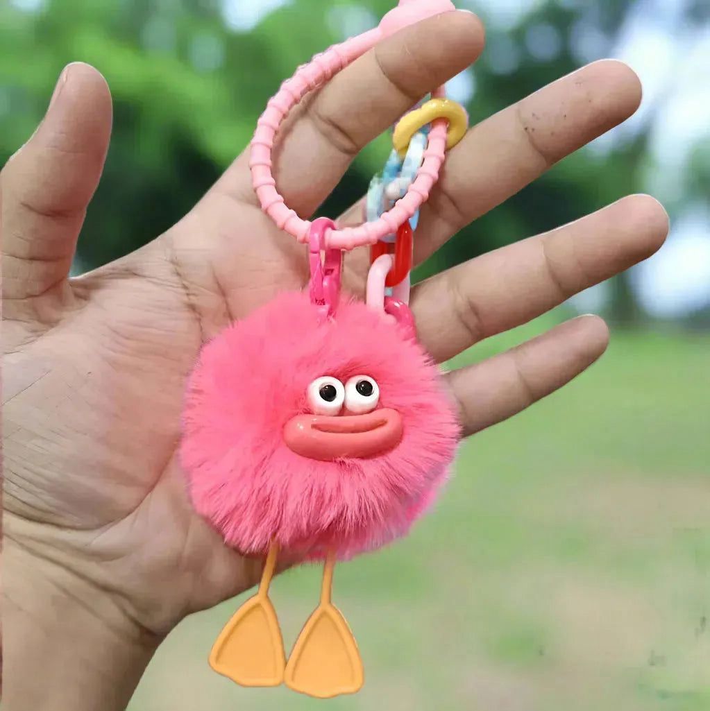 Cute Fluffy Bird Style Keychain – Funny Plush Cartoon Bag Charm for Girls