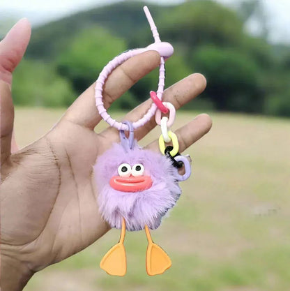 Cute Fluffy Bird Style Keychain – Funny Plush Cartoon Bag Charm for Girls