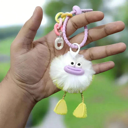 Cute Fluffy Bird Style Keychain – Funny Plush Cartoon Bag Charm for Girls