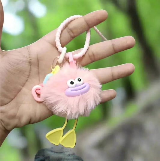 Cute Fluffy Bird Style Keychain – Funny Plush Cartoon Bag Charm for Girls